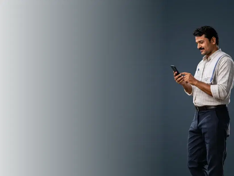 Everest Dost partner checking the app on his phone